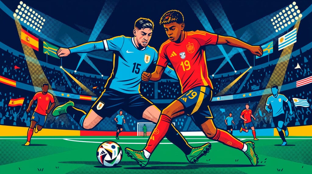Lamine Yamal y Federico Valverde enfrentándose en el mundial 2026